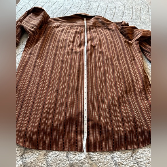 Men’s Georg Roth Of Germany Button-Down Shirt Long Sleeve Brown Striped Size M - Picture 9 of 10